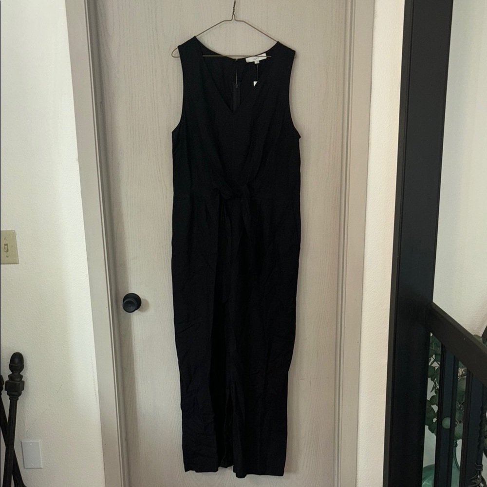 LOFT Black Sleeveless Jumpsuit Classic Silhouette